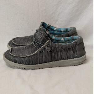 Hey Dude Men's Wally Sox Charcoal Slip On Shoes Size 7